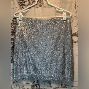 WHBM Silver Sequin Women's Skirt